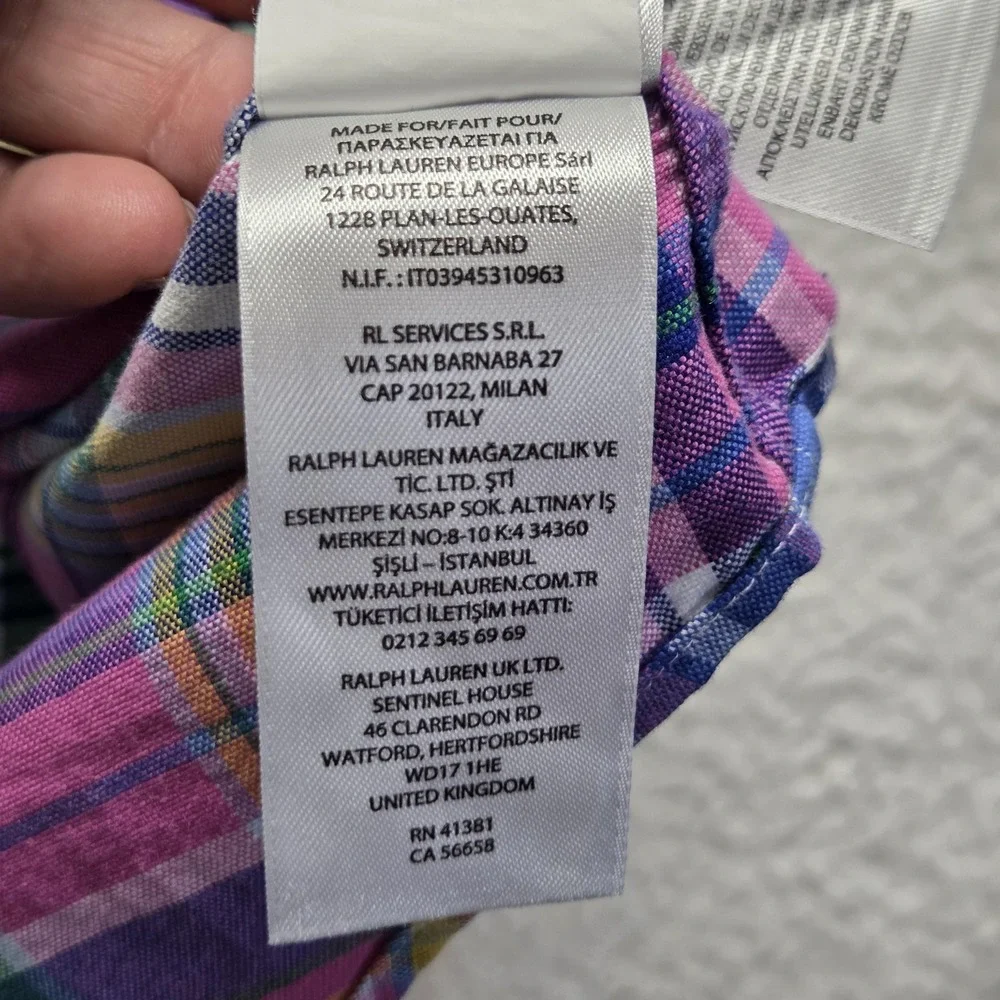 Polo Ralph Lauren Shirt Mens Big 3XLT Multicolor Plaid Long Sleeve Button-Down